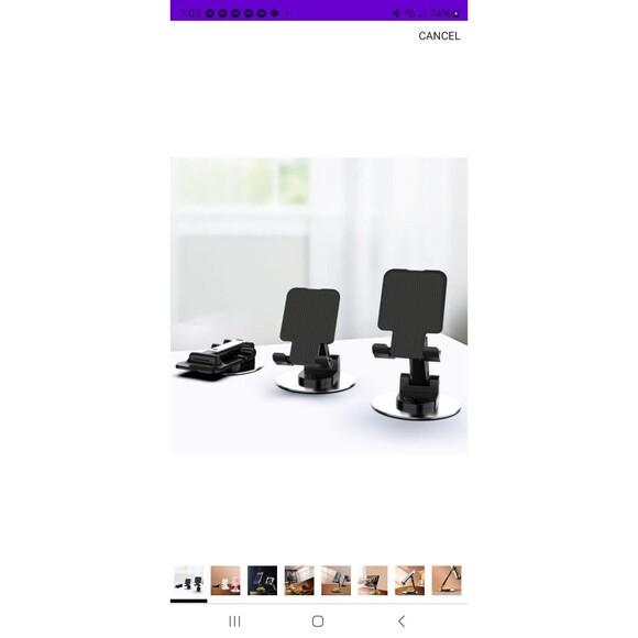 Phone Stand for Desk, 360 Degree Rotating Phone Stand Adjustable Cell Phone - Picture 1 of 8